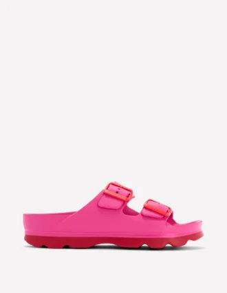 Lyla Double Buckle Sliders Pink/Red