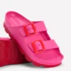 Lyla Double Buckle Sliders Pink/Red