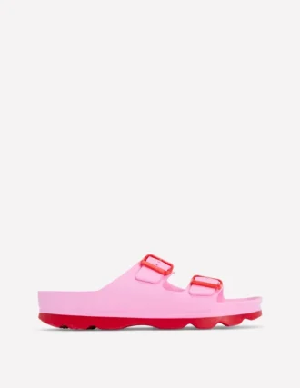Lyla Double Buckle Sliders Soft Pink