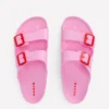Lyla Double Buckle Sliders Soft Pink Lyla Double Buckle Sliders Soft Pink