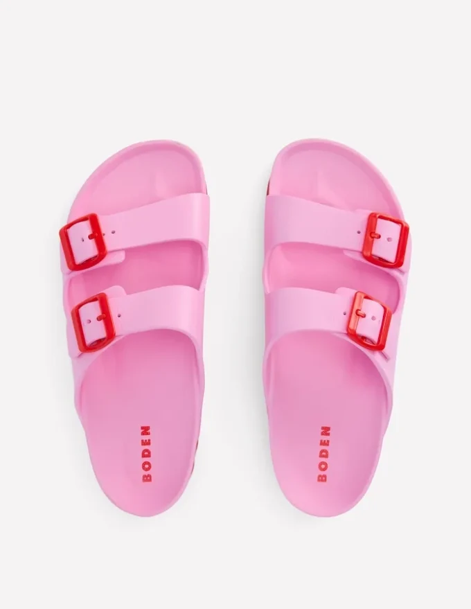 Lyla Double Buckle Sliders Soft Pink Lyla Double Buckle Sliders Soft Pink