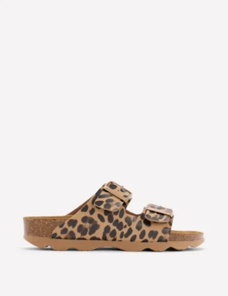 Lyla Printed Buckle Sliders Leopard