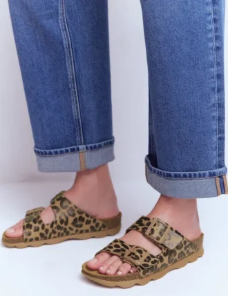Lyla Printed Buckle Sliders Leopard