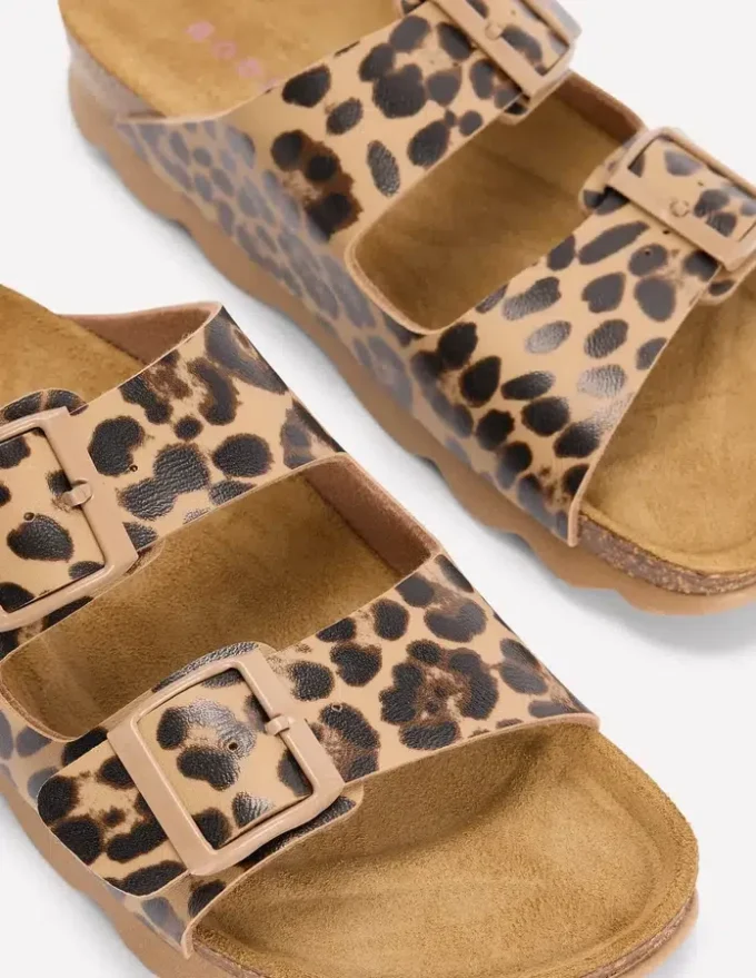 Lyla Printed Buckle Sliders Leopard