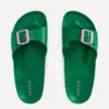 Lyla Single Buckle Sliders Green/Pink