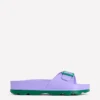 Lyla Single Buckle Sliders Lilac/Green