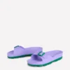 Lyla Single Buckle Sliders Lilac/Green