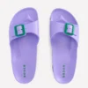 Lyla Single Buckle Sliders Lilac/Green