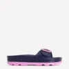 Lyla Single Buckle Sliders Navy/Pink