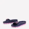 Lyla Single Buckle Sliders Navy/Pink