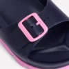 Lyla Single Buckle Sliders Navy/Pink