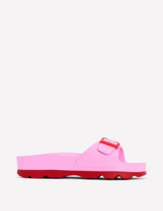 Lyla Single Buckle Sliders Pink/Red