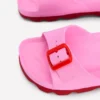 Lyla Single Buckle Sliders Pink/Red