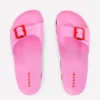 Lyla Single Buckle Sliders Pink/Red
