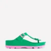 Lyla Toe Post Sandals Green/Pink