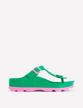 Lyla Toe Post Sandals Green/Pink