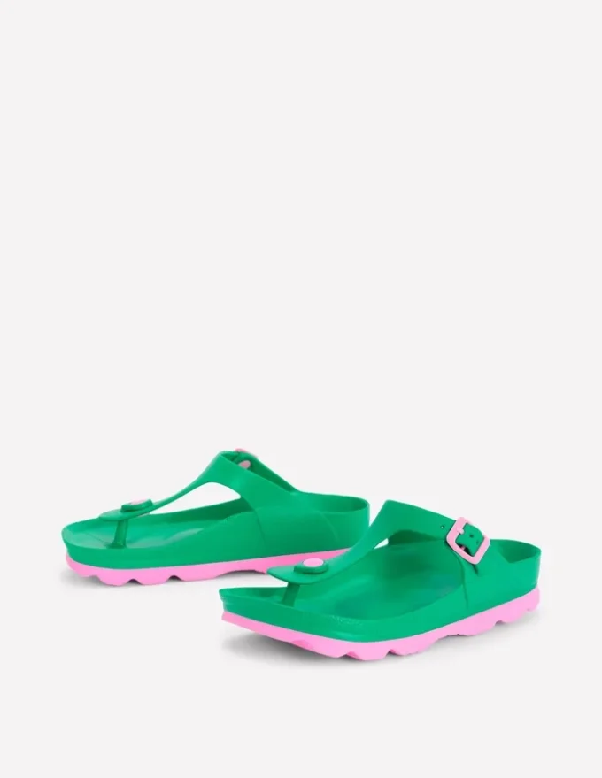 Lyla Toe Post Sandals Green/Pink
