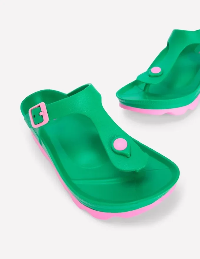 Lyla Toe Post Sandals Green/Pink