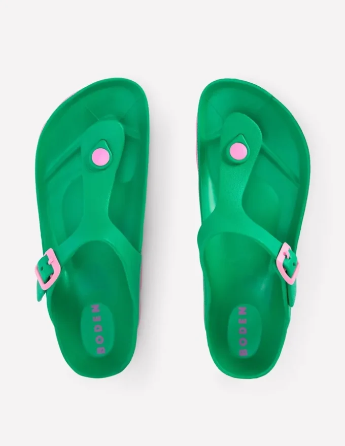 Lyla Toe Post Sandals Green/Pink