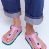 Lyla Toe Post Sandals Pink/Green
