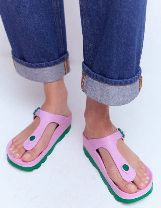 Lyla Toe Post Sandals Pink/Green