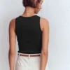 Lyra Ribbed Cotton Tank Black Lyra Ribbed Cotton Tank Black