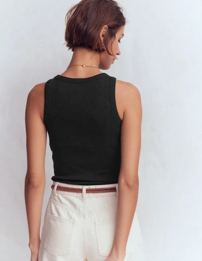 Lyra Ribbed Cotton Tank Black Lyra Ribbed Cotton Tank Black