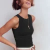 Lyra Ribbed Cotton Tank Black Lyra Ribbed Cotton Tank Black