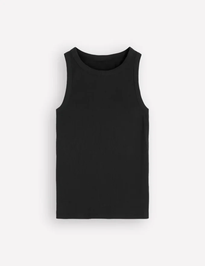 Lyra Ribbed Cotton Tank Black Lyra Ribbed Cotton Tank Black