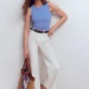 Lyra Ribbed Cotton Tank Cabin Blue Lyra Ribbed Cotton Tank Cabin Blue