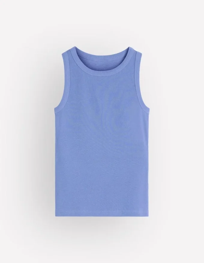Lyra Ribbed Cotton Tank Cabin Blue Lyra Ribbed Cotton Tank Cabin Blue