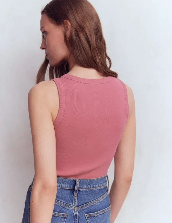 Lyra Ribbed Cotton Tank Heather Rose Lyra Ribbed Cotton Tank Heather Rose