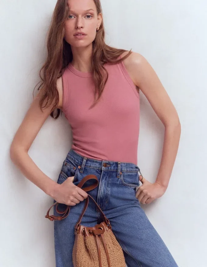 Lyra Ribbed Cotton Tank Heather Rose Lyra Ribbed Cotton Tank Heather Rose