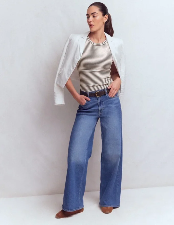 Lyra Ribbed Cotton Tank Ivory & Brown Stripe Lyra Ribbed Cotton Tank Ivory & Brown Stripe