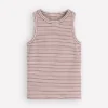 Lyra Ribbed Cotton Tank Ivory & Brown Stripe Lyra Ribbed Cotton Tank Ivory & Brown Stripe