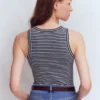 Lyra Ribbed Cotton Tank Navy & Ivory Stripe Lyra Ribbed Cotton Tank Navy & Ivory Stripe