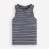 Lyra Ribbed Cotton Tank Navy & Ivory Stripe Lyra Ribbed Cotton Tank Navy & Ivory Stripe