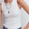 Lyra Ribbed Cotton Tank White Lyra Ribbed Cotton Tank White