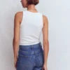 Lyra Ribbed Cotton Tank White Lyra Ribbed Cotton Tank White