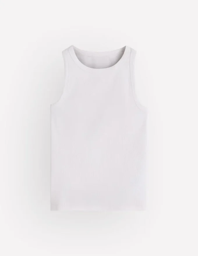 Lyra Ribbed Cotton Tank White Lyra Ribbed Cotton Tank White