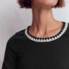 Maddie Trim Detail T-Shirt Black