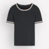 Maddie Trim Detail T-Shirt Black
