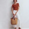 Maddie Trim Detail T-Shirt Burnt Orange