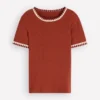 Maddie Trim Detail T-Shirt Burnt Orange