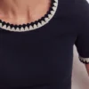 Maddie Trim Detail T-Shirt Navy