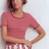 Maddie Trim Detail T-Shirt Vintage Rose Maddie Trim Detail T-Shirt Vintage Rose