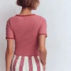 Maddie Trim Detail T-Shirt Vintage Rose Maddie Trim Detail T-Shirt Vintage Rose