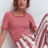 Maddie Trim Detail T-Shirt Vintage Rose Maddie Trim Detail T-Shirt Vintage Rose