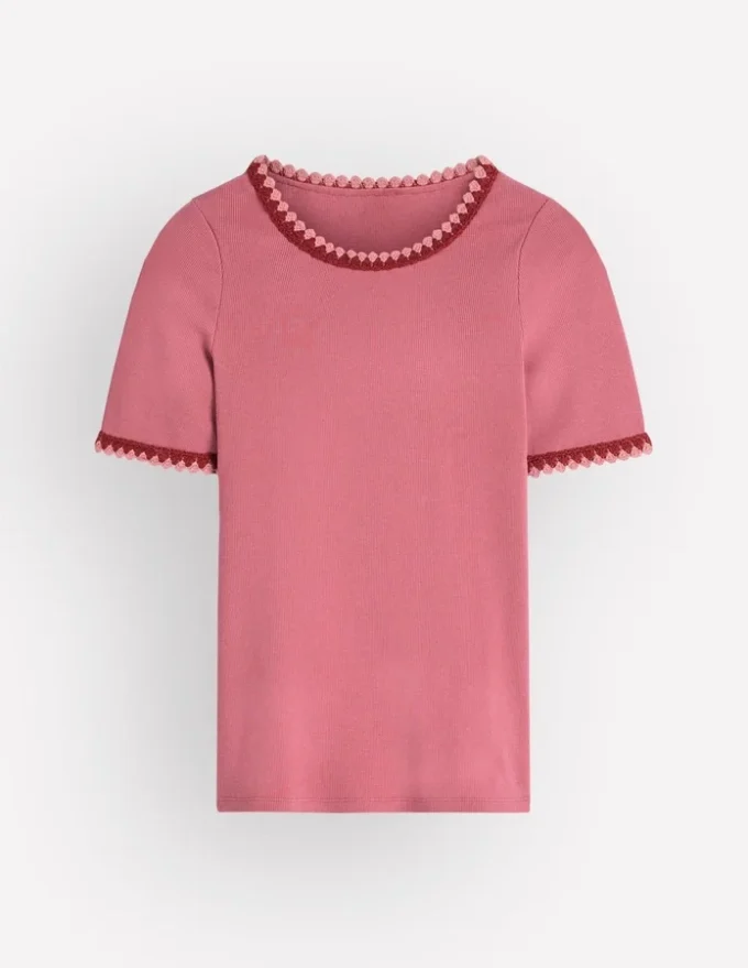 Maddie Trim Detail T-Shirt Vintage Rose Maddie Trim Detail T-Shirt Vintage Rose