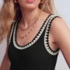 Maddie Trim Detail Vest Black Maddie Trim Detail Vest Black